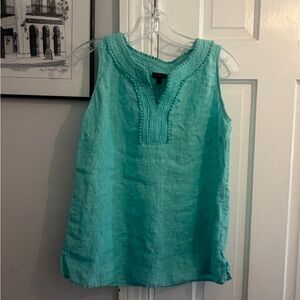 Talbots Aqua Sleeveless Blouse